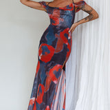 Arcadia Off-Shoulder Sleeve Midi Dress Red