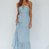 Asiah Halterneck Maxi Dress Ice Blue