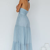 Asiah Halterneck Maxi Dress Ice Blue