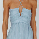 Asiah Halterneck Maxi Dress Ice Blue
