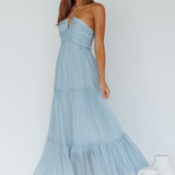Asiah Halterneck Maxi Dress Ice Blue