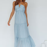 Asiah Halterneck Maxi Dress Ice Blue