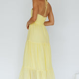 Asiah Halterneck Maxi Dress Lemon