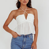 Asiah Halter Neck Cami Top Off White