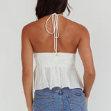 Asiah Halter Neck Cami Top Off White