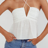 Asiah Halter Neck Cami Top Off White