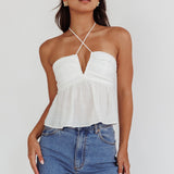 Asiah Halter Neck Cami Top Off White
