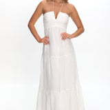 Dorelle V-Bust Halter Maxi Dress White
