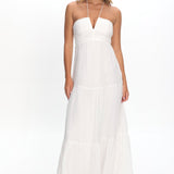 Dorelle V-Bust Halter Maxi Dress White