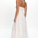 Dorelle V-Bust Halter Maxi Dress White