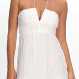 Dorelle V-Bust Halter Maxi Dress White