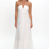 Dorelle V-Bust Halter Maxi Dress White
