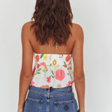 Asiah Halter Neck Top Floral White
