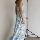 Asiah Halterneck Maxi Dress Floral Blue