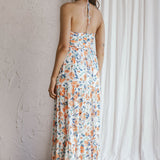 Asiah Halterneck Maxi Dress Floral Orange