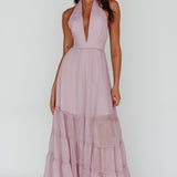 Jalisco Sun Halterneck Maxi Dress Lilac