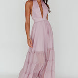 Jalisco Sun Halterneck Maxi Dress Lilac