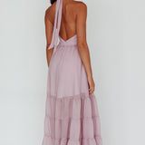 Jalisco Sun Halterneck Maxi Dress Lilac