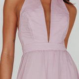 Jalisco Sun Halterneck Maxi Dress Lilac