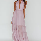Jalisco Sun Halterneck Maxi Dress Lilac