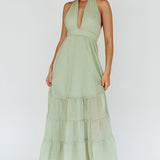 Jalisco Sun Halterneck Maxi Dress Mint