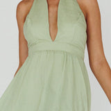Jalisco Sun Halterneck Maxi Dress Mint