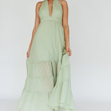 Jalisco Sun Halterneck Maxi Dress Mint