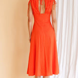 Cape Cod Drawstring Accent Midi Dress Tangerine