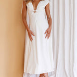 Cape Cod Drawstring Accent Midi Dress White