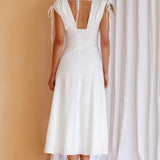 Cape Cod Drawstring Accent Midi Dress White