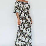 Momentum Off Shoulder Maxi Dress Floral Black