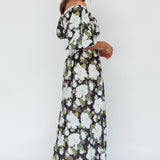 Momentum Off Shoulder Maxi Dress Floral Black