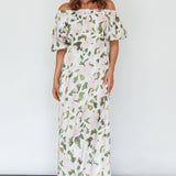 Momentum Off Shoulder Maxi Dress Floral Pink