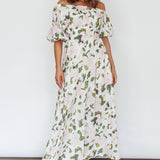 Momentum Off Shoulder Maxi Dress Floral Pink