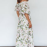 Momentum Off Shoulder Maxi Dress Floral Pink