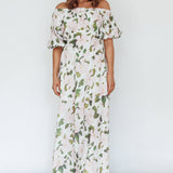 Momentum Off Shoulder Maxi Dress Floral Pink
