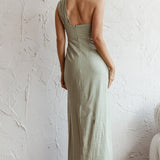 La Sierra Buckle Bust Midi Dress Pistachio
