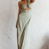 La Sierra Buckle Bust Midi Dress Pistachio