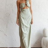 La Sierra Buckle Bust Midi Dress Pistachio