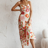 Sea Change Twist Bust Midi Dress Floral White