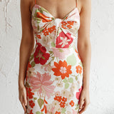 Sea Change Twist Bust Midi Dress Floral White