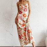 Sea Change Twist Bust Midi Dress Floral White