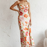 Sea Change Twist Bust Midi Dress Floral White
