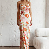 Sea Change Twist Bust Midi Dress Floral White