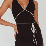 Del Sol Diamante Rope Maxi Dress Black