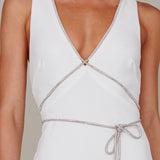 Del Sol Diamante Rope Maxi Dress White