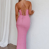 Nouveau U-Neckline Midi Dress Barbie Pink