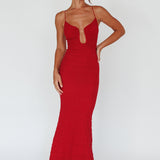 Nouveau U-Neckline Midi Dress Wine