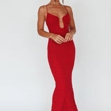 Nouveau U-Neckline Midi Dress Wine