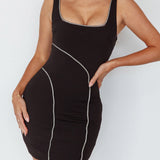 Jourdan Diamante Rope Trim Mini Dress Black
